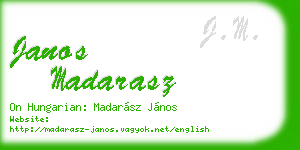 janos madarasz business card